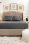 LADYNIL 180x200 Double Size Elastic Jersey Bed Sheet 100% Cotton Anthracite 2