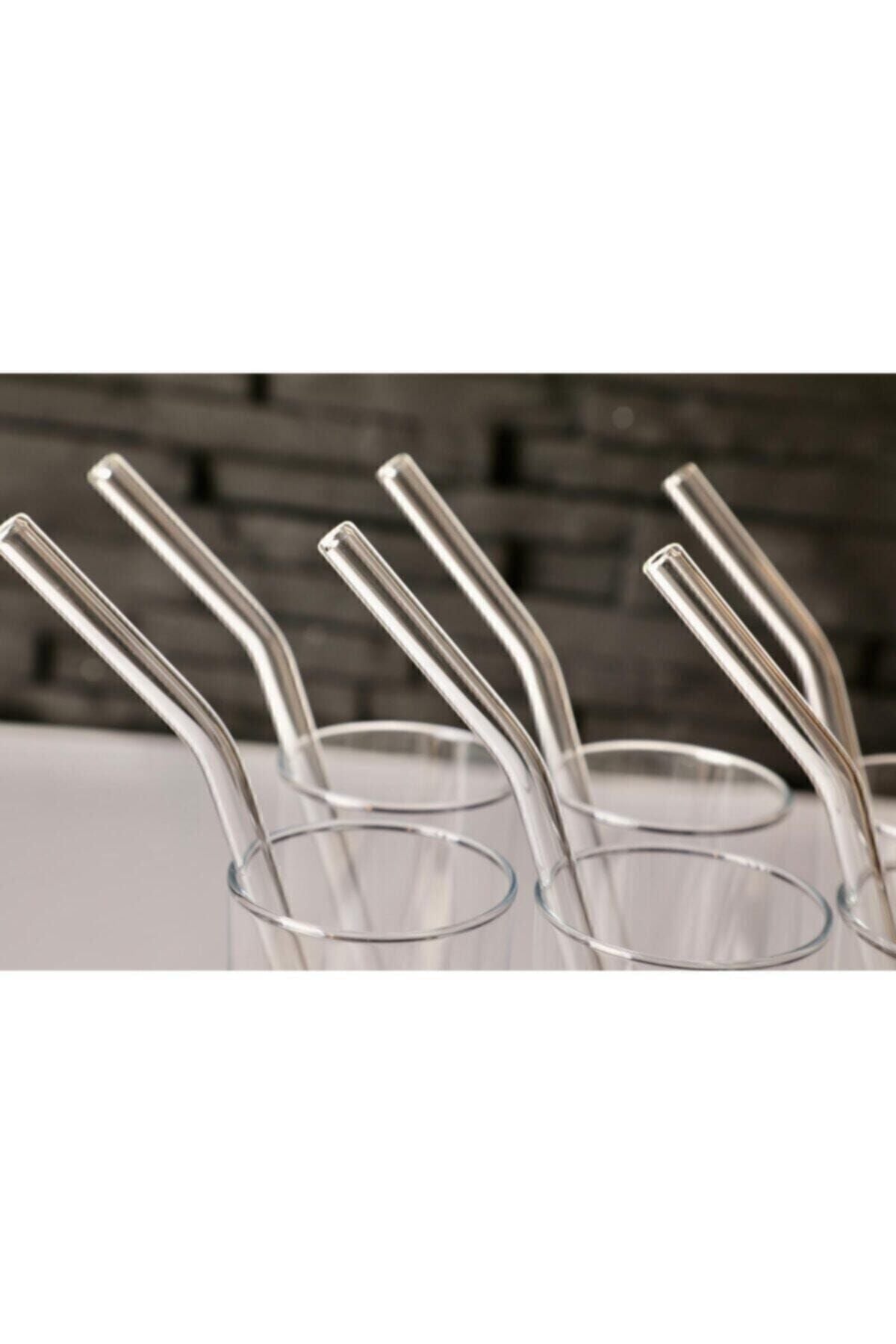 PEGA HOME Nom Trend Transparent 6-Piece Glass Bent Straw 2