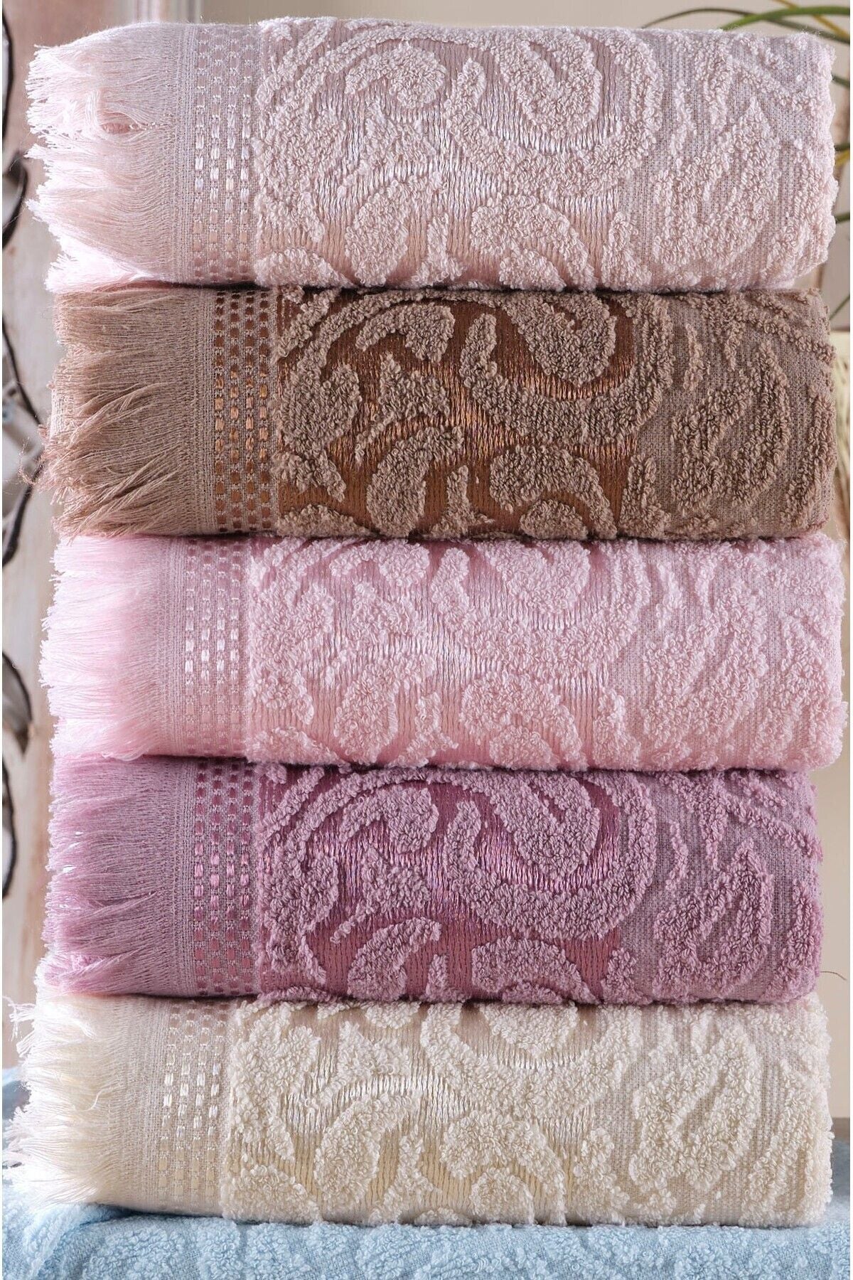 FEEL Damask 6-Piece Hand And Face Towel Set 3