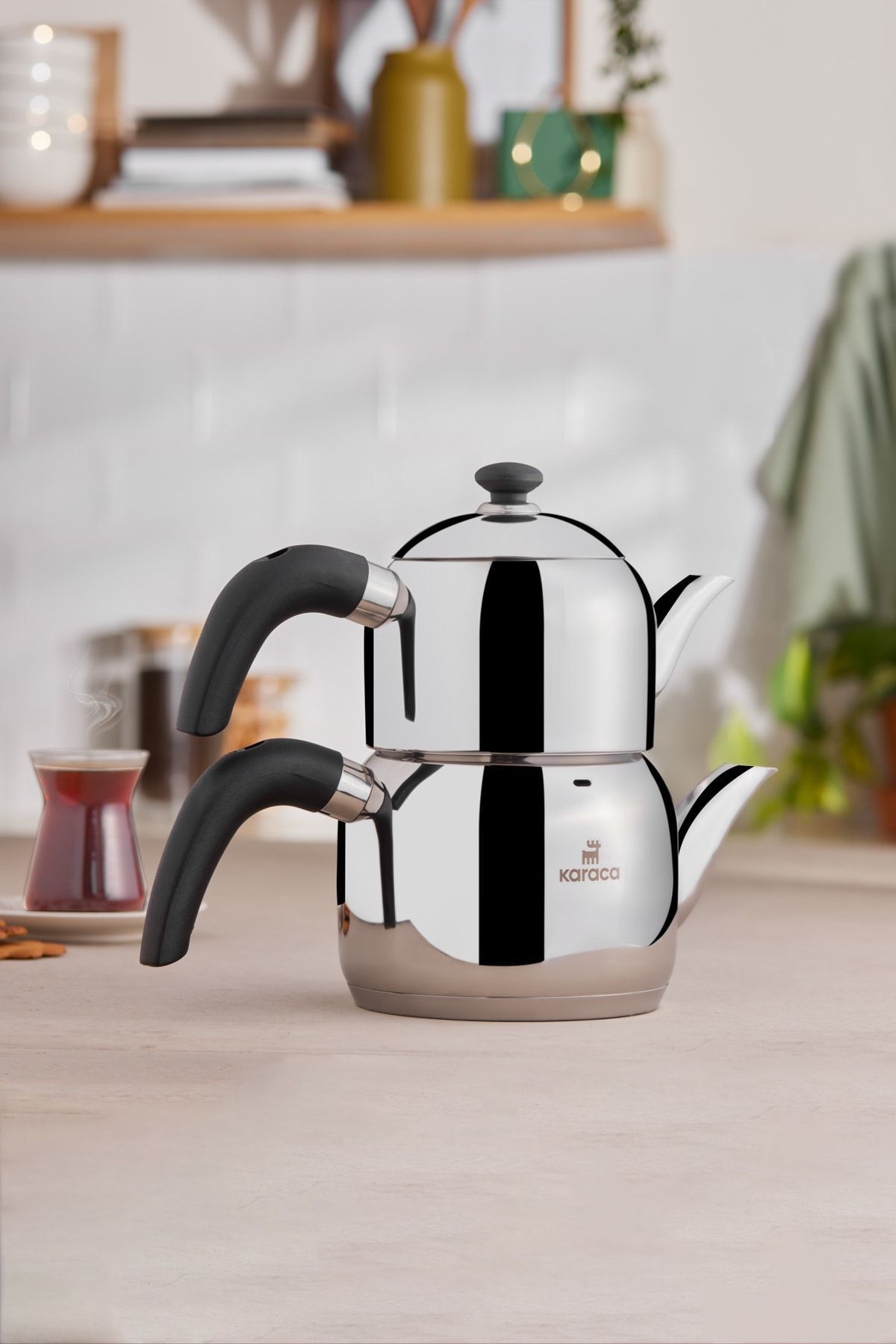 Karaca Edge Mini Induction Base Teapot Set Black 1