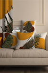 SasoHome Special Design Honey Color Palm Patterned 4-Piece Decorative Gift Cushion - Pillow Cover 1