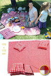 CARTOON Picnic Set Red Picnic Blanket Large Size Tablecloth 170x170 Cm 2 Cushion Gift (40x40cm) 1