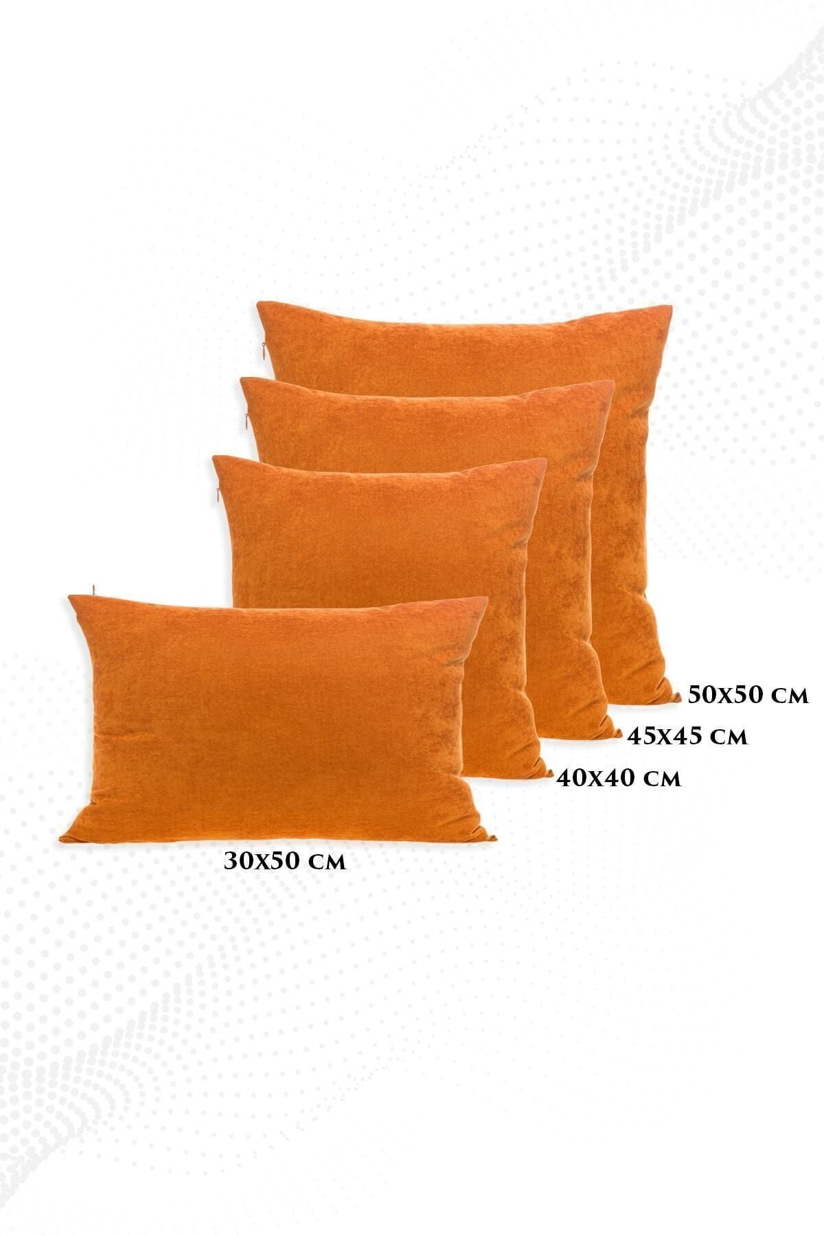 ÖZENEV Orange Cushion Cover Decorative Simple Plain Panorama-106 Punch Applicable Punch 6