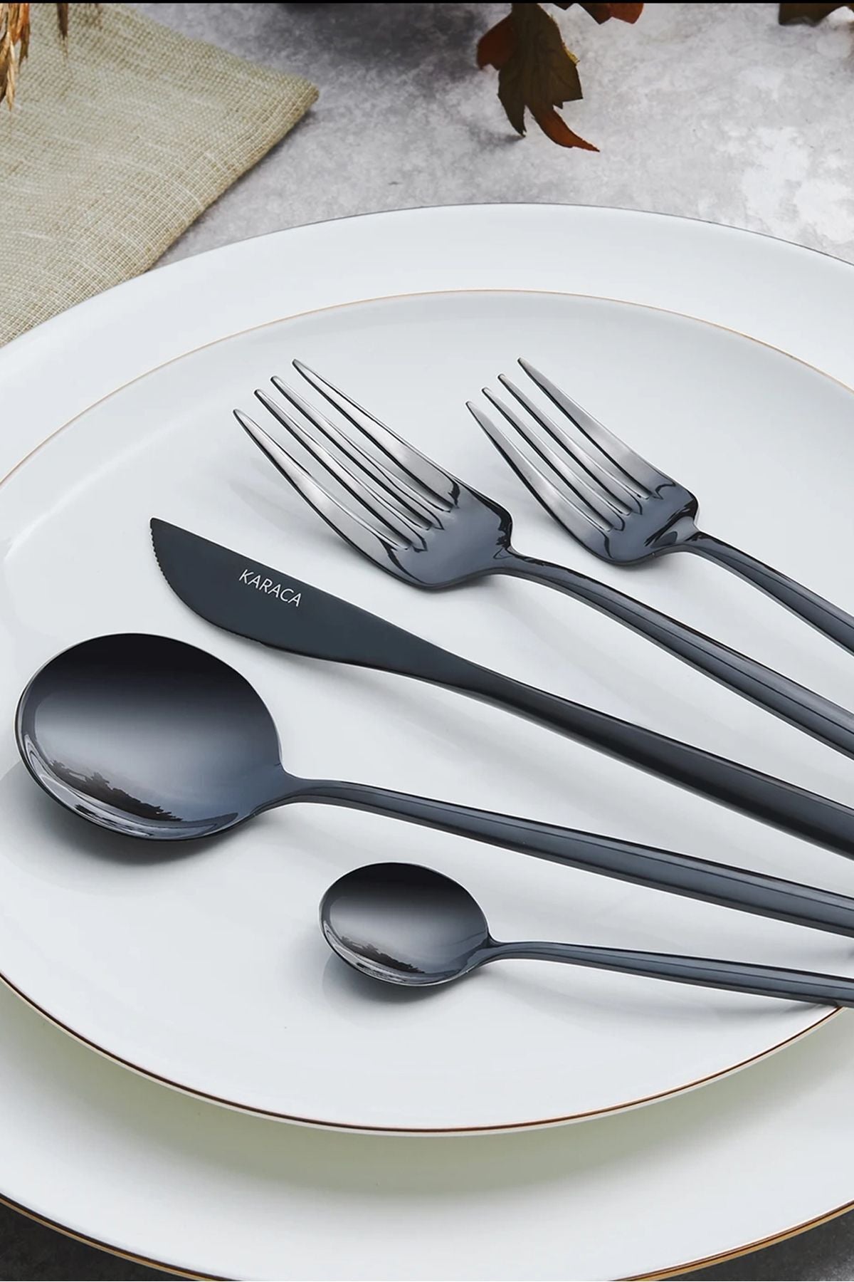 Karaca Orion Black 30 Piece 6 Person Cutlery Set 1