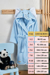 ELY PARKER Hooded Kids Bathrobe Cotton Boys Bathrobe Elephant Animal Blue 4