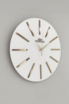 aSSe Tasarım Special Decorative Mirrored Wall Clock White & Gold Silent Mechanism 37x37cm 1