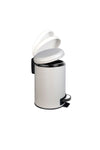 Siliwax Elit Dual Bathroom Set Beige Stainless Steel 3L Trash Can and Toilet Brush 2