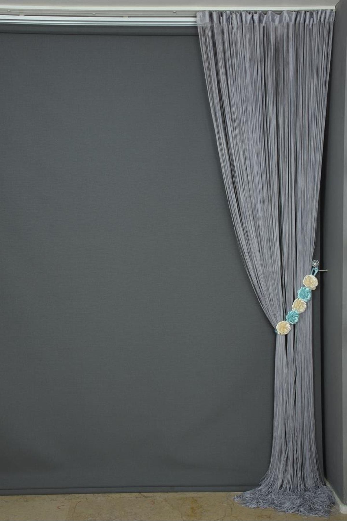 AKÇA TEKSTİL String Curtain Thin Chain Gray Color 300 X 280 Cm 6