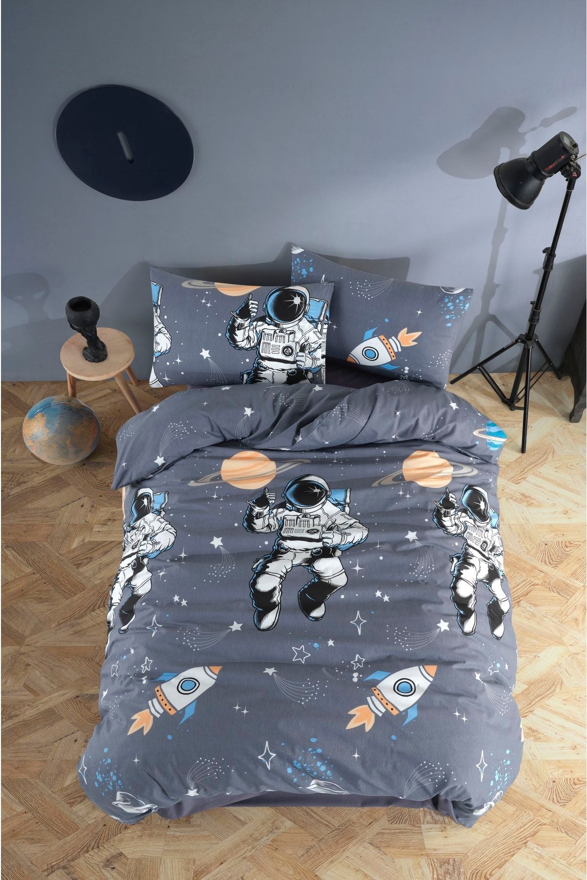 Always Ranforce Single Astronaut Duvet Cover Set 1