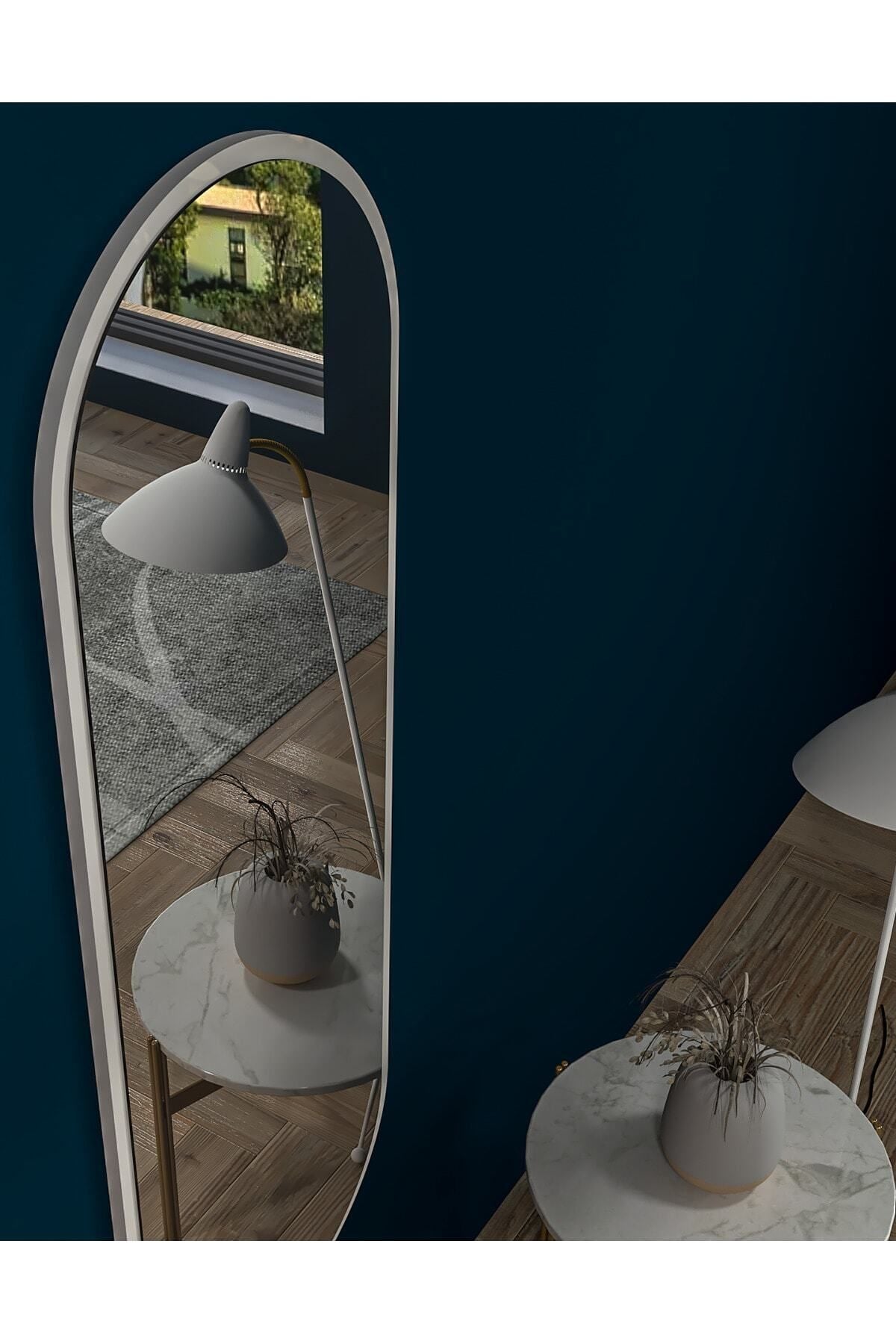 DekorLife White Oval Decorative Full-Length Mirror 150 X 50 Cm 2