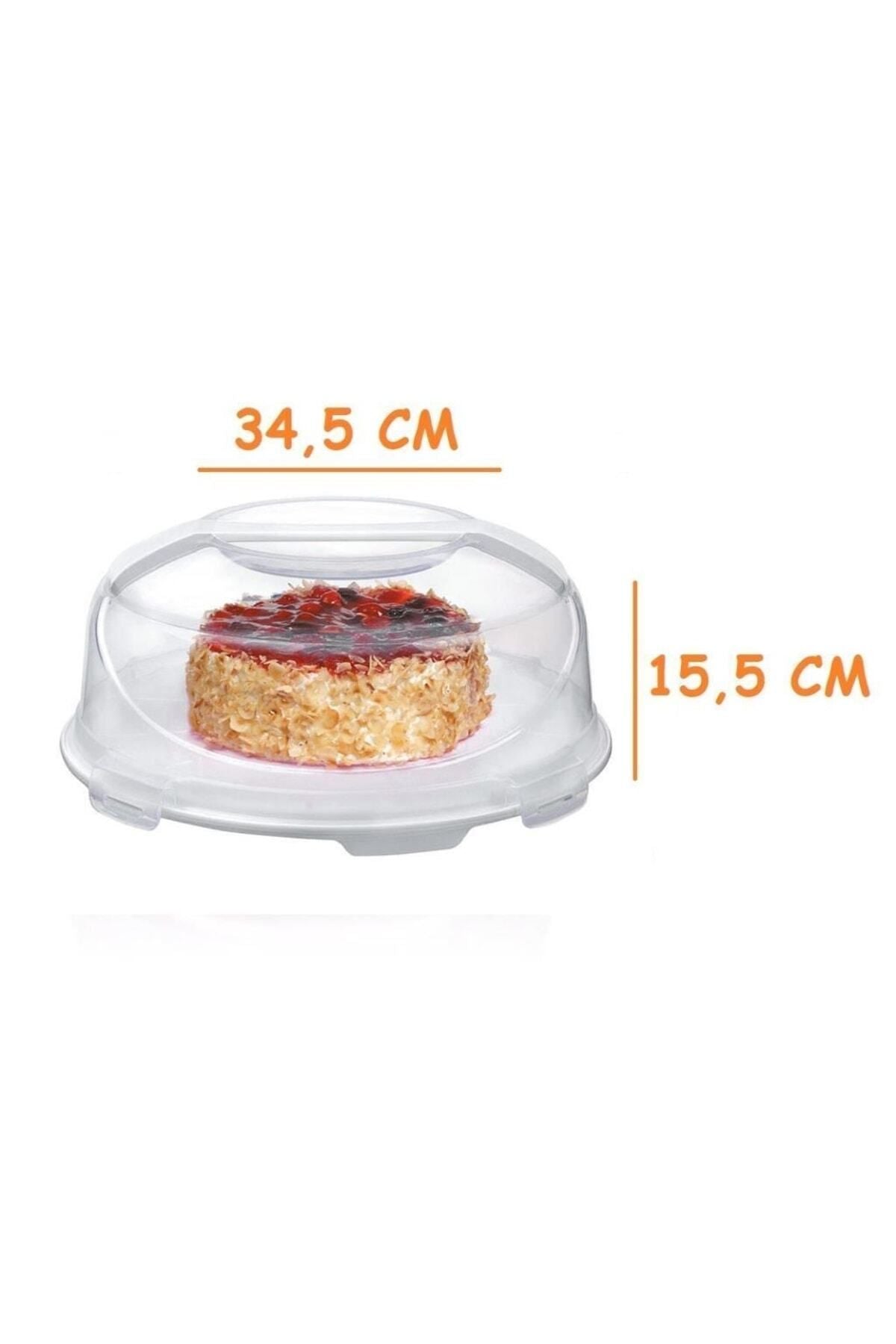 Üçsan Plastik Cake Dome And Pastry Dome With Lockable Lid 7 Lt. Cream 2