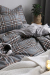 İQON Elastic Fitted Sheet Duvet Set Double Nordic Style Grey 5