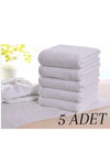 Osmanlı Home Concept 5 Pieces White Hotel Towel 100% Cotton Hand & Face & Head Towel 50x90 Cm 1