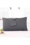 MODELHOME Anthracite Colored Cotton Fabric Pillowcase With Cover (2 Pieces) 50 X 70 Cm 1