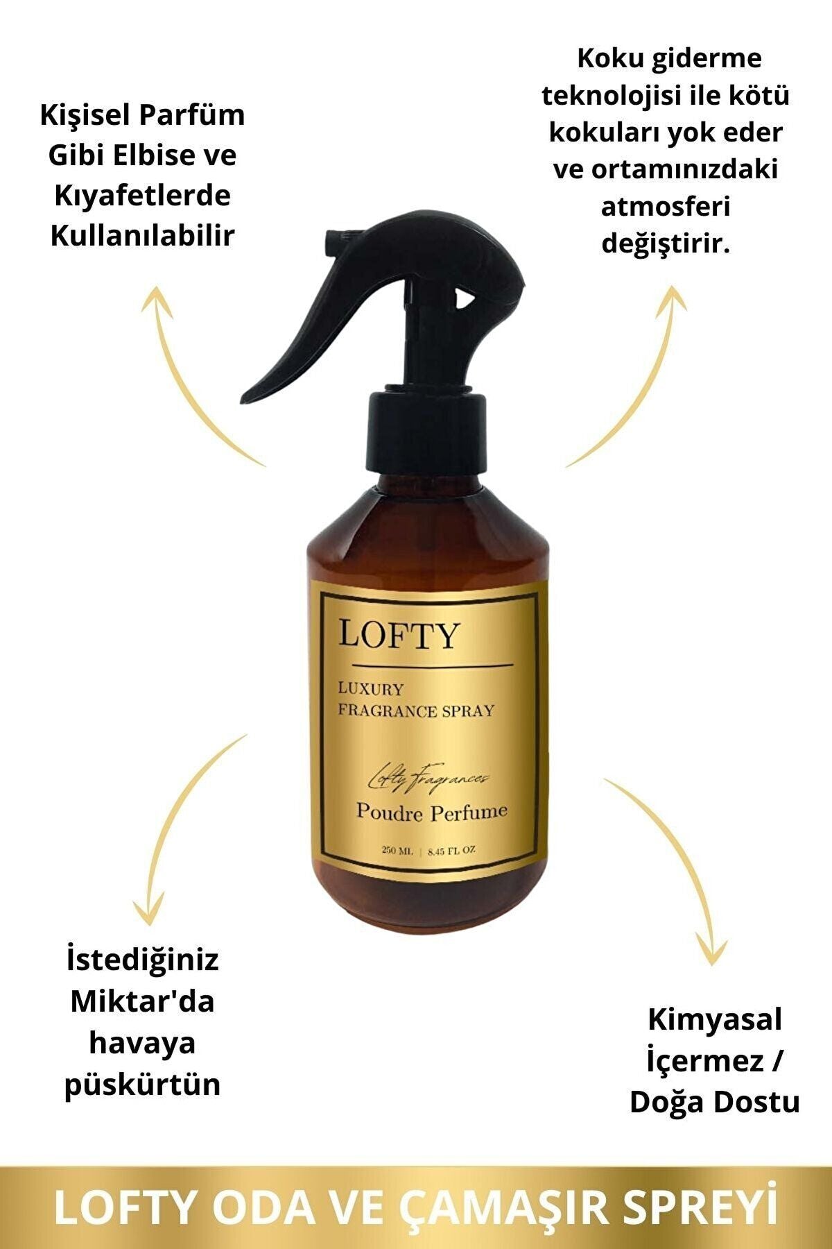 Lofty X2 Amber Romantic Powder Room And Laundry Spray Room Perfume, Room Fragrance, Odor Eliminator 250ml 4