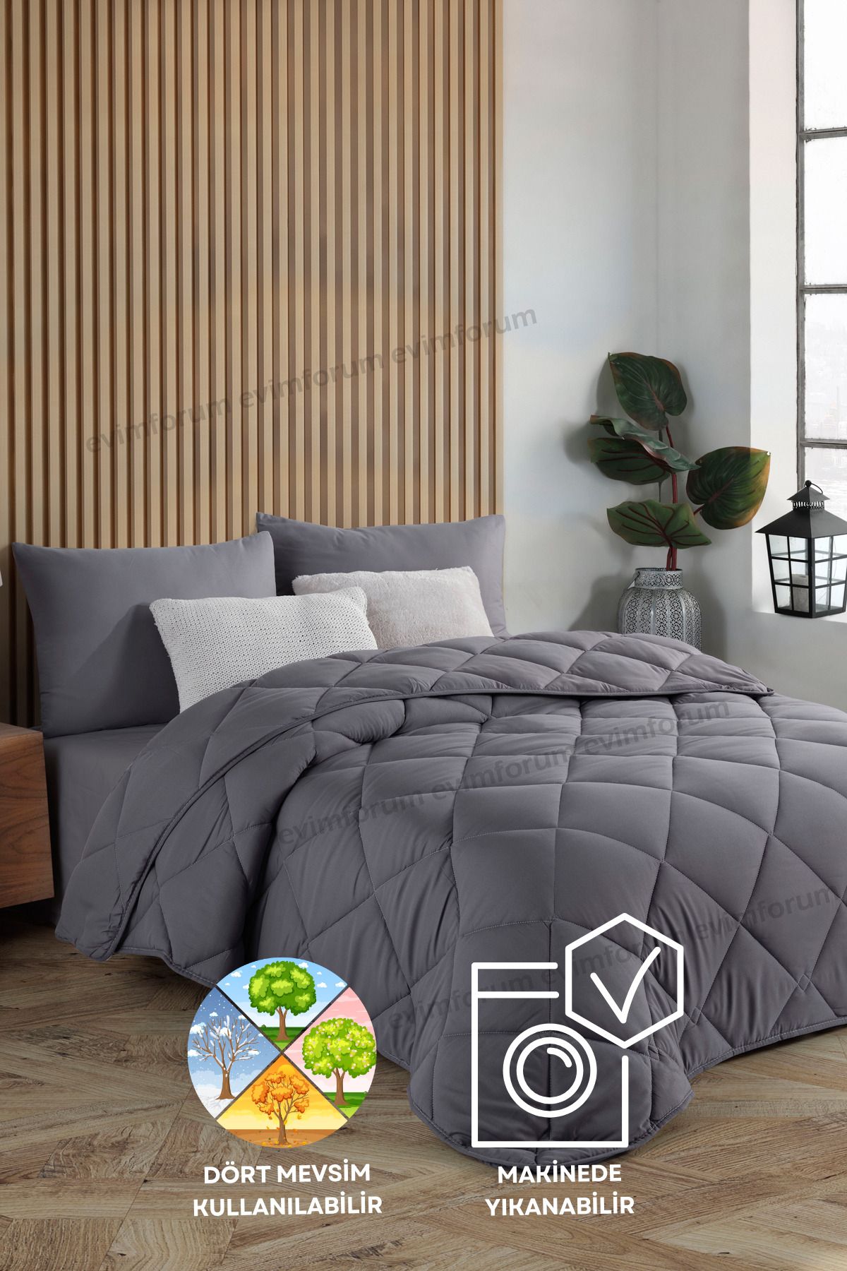 Formeya Antrasit Grey Soft All-Season Single Quilt 155*215 cm 1