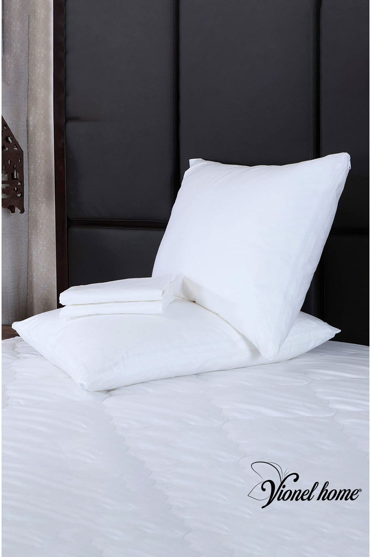 Vionel Home Cotton 50x70 White Inner Lining, Zippered Pillowcase, 5-Piece Pillow Protector 4