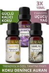 AURAN Lavender, Jasmine, Vanilla Pure Essential Oil Diffuser Oil Essence Perfume 3x 10ml 1