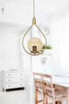 Fer Avize Deco Special Design Metal Glass Pendant Antique Color Honey Glass Pendant Hall - Kitchen - Living Room Single Chandelier 1