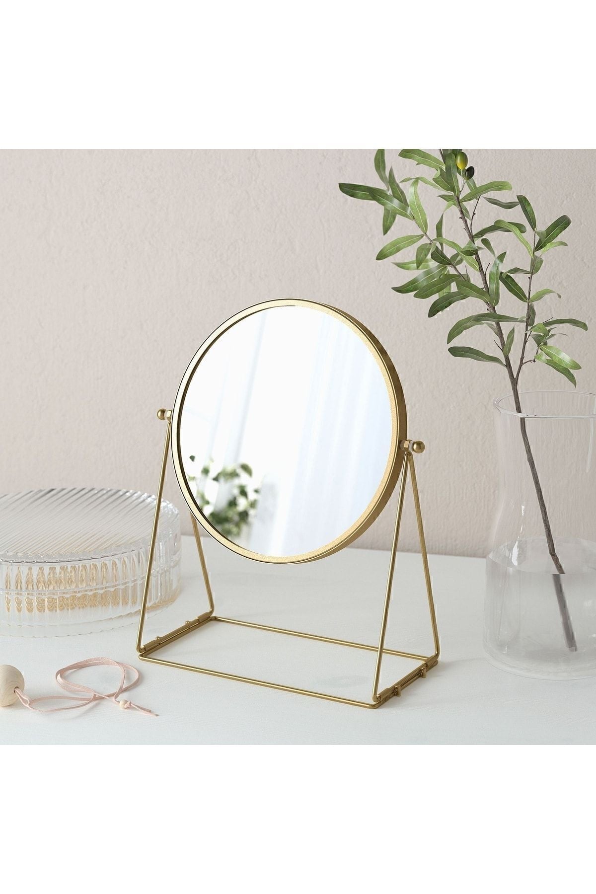 IKEA Double-Sided Magnifying Mirror Diameter: 17 cm Standing Makeup Mirror Table Mirror Quality 1