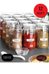 ALBAK Life 12 Pieces Vacuum Lid Glass Spice Jar Set (330cc) 1