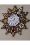 Genel Markalar Wooden Wall Clock with Seashells 5