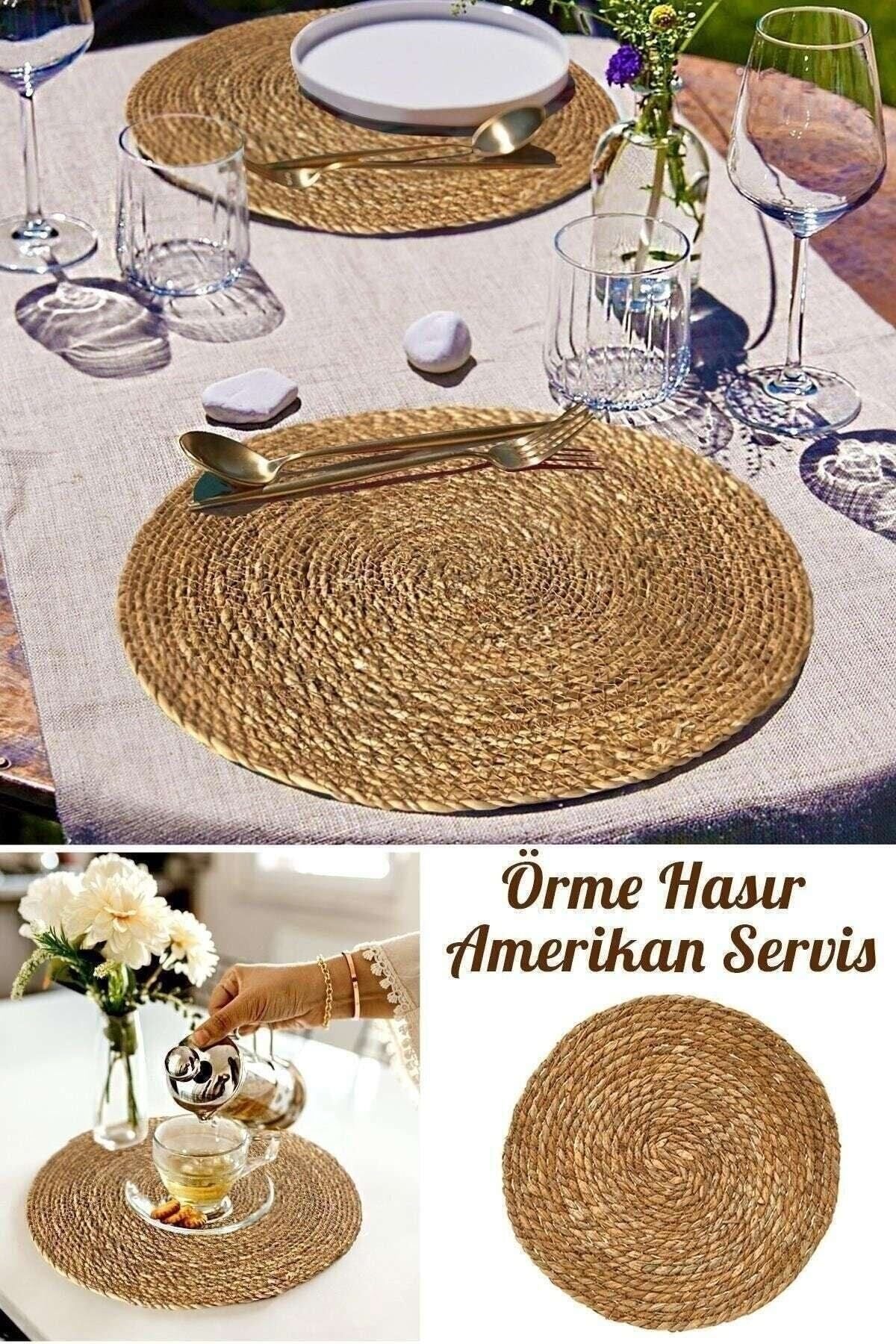 Fiza Handmade American Service Wicker Placemat 1 Piece Table Organizer Plate Mat Elegant Decor 5