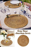 Fiza Handmade American Service Wicker Placemat 1 Piece Table Organizer Plate Mat Elegant Decor 5