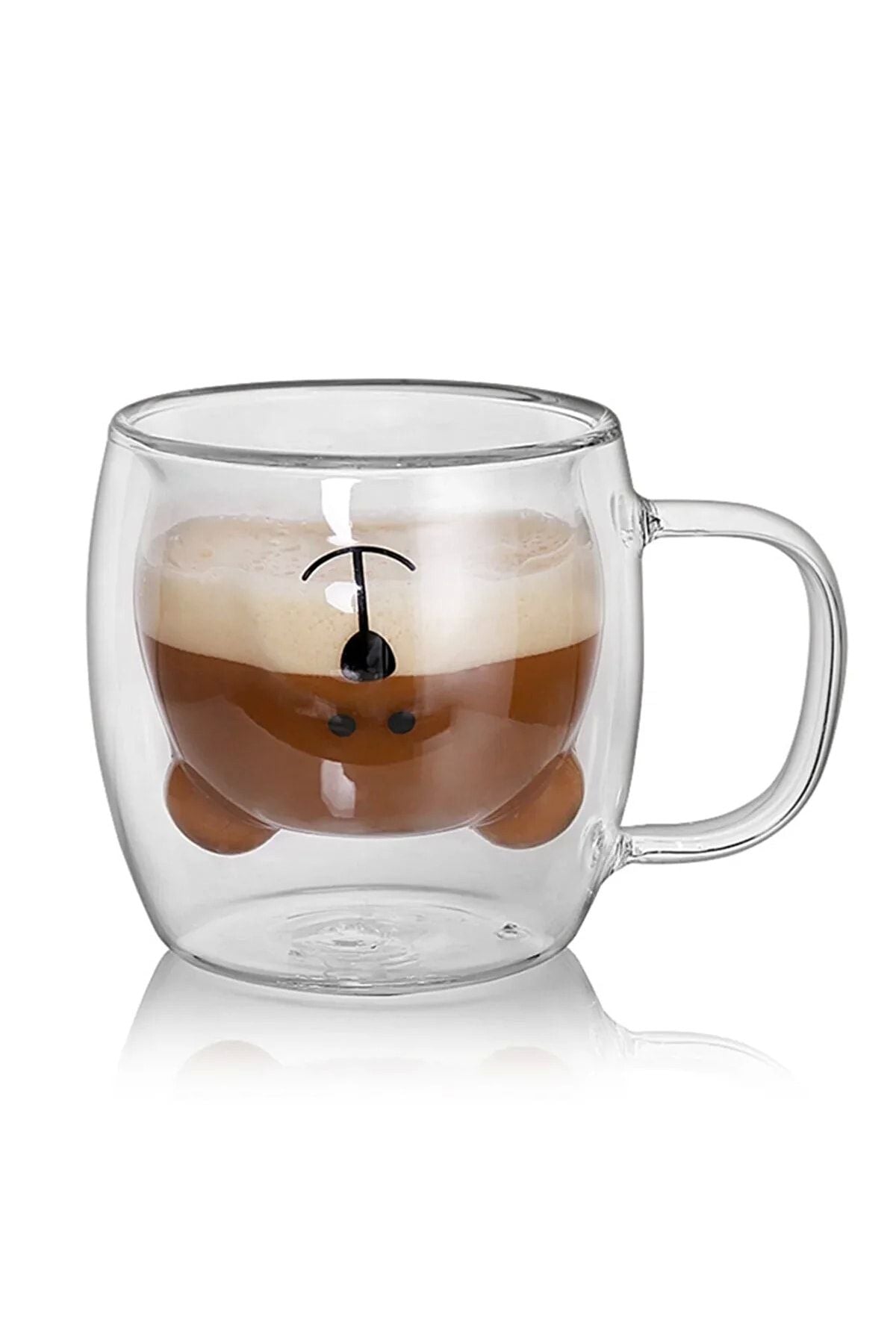 KÜÇÜK EW Bear Design Double-Walled Glass Mug 1