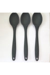 Pink Rose Large Non-Stick Anthracite Silicone Spoon Set 3 Pieces Anthracite 3