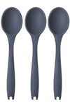 Pink Rose Large Non-Stick Anthracite Silicone Spoon Set 3 Pieces Anthracite 4