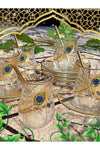 SAMSA Golden Peacock Feather Patterned Tea Set For 6 Persons 8