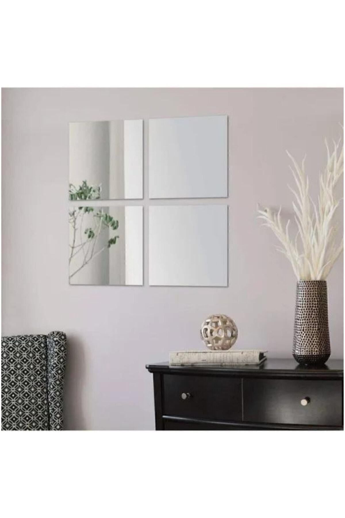 Nef Design Workshop Decorative Square Silver Mirror Plexi Wall Decoration Silver 2 Pieces 1