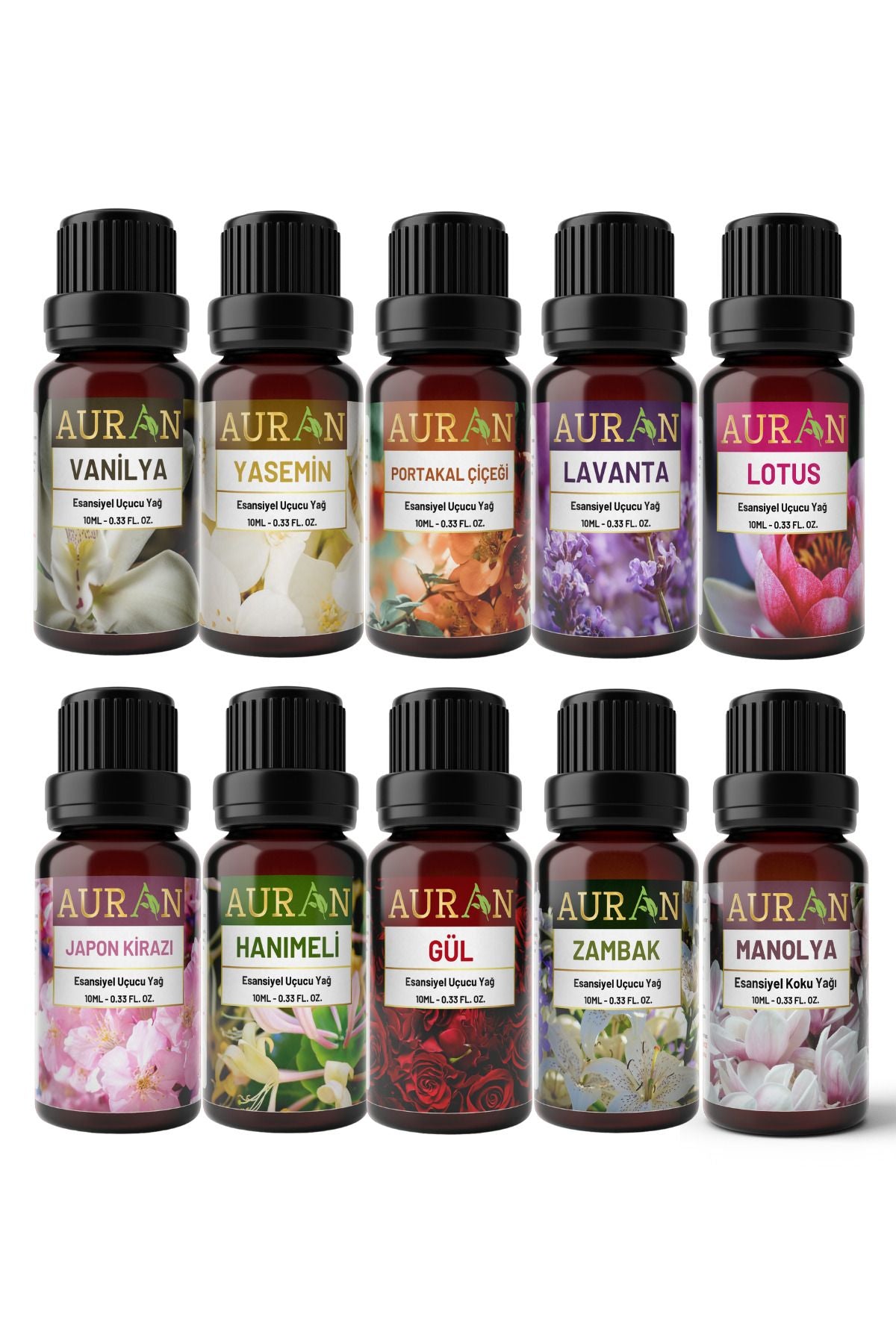 AURAN Flowers 10-Piece Set Pure Essential Oil Diffuser Essence Aromatherapy 10x 10ml 2