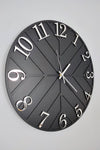 Blackframe Diagonal Lines Black & Silver 50cm Wall Clock 2