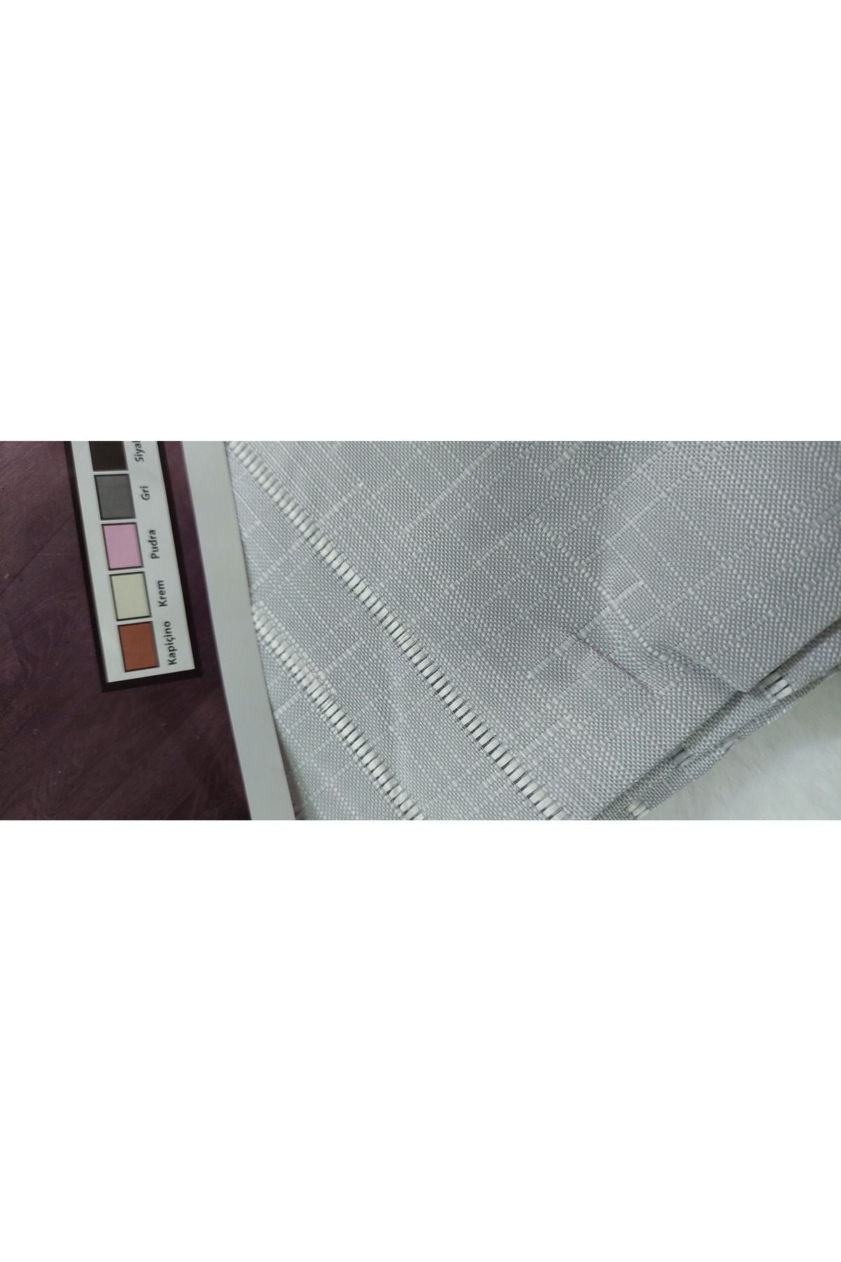 Erciyesceyiz Grey Linen Fabric Striped Tablecloth 160*220 Cm Turquoise 4