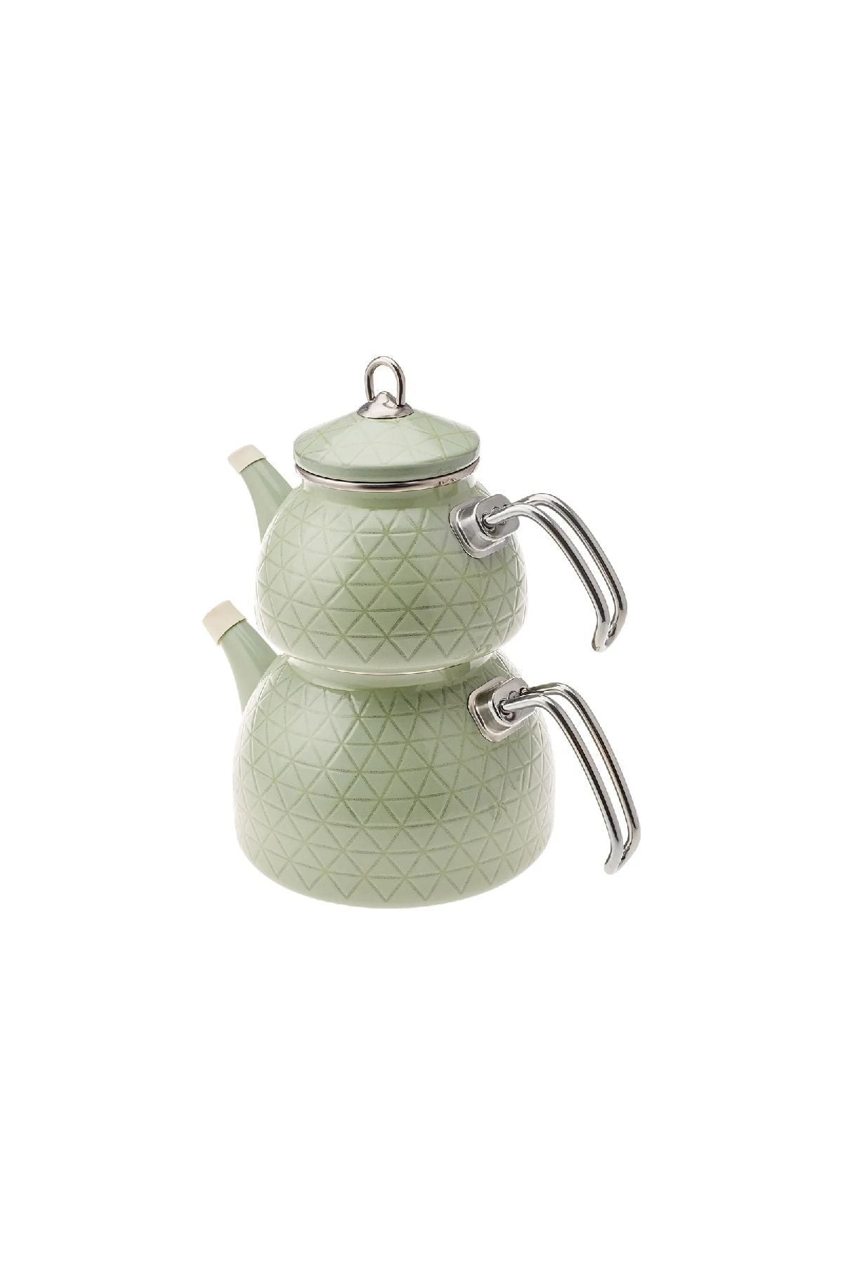 Karaca Crystal Green Enamel Midi Teapot Set 4