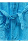 Hera Hooded And Belted Turquoise Cotton Unisex Youth Bathrobe 3