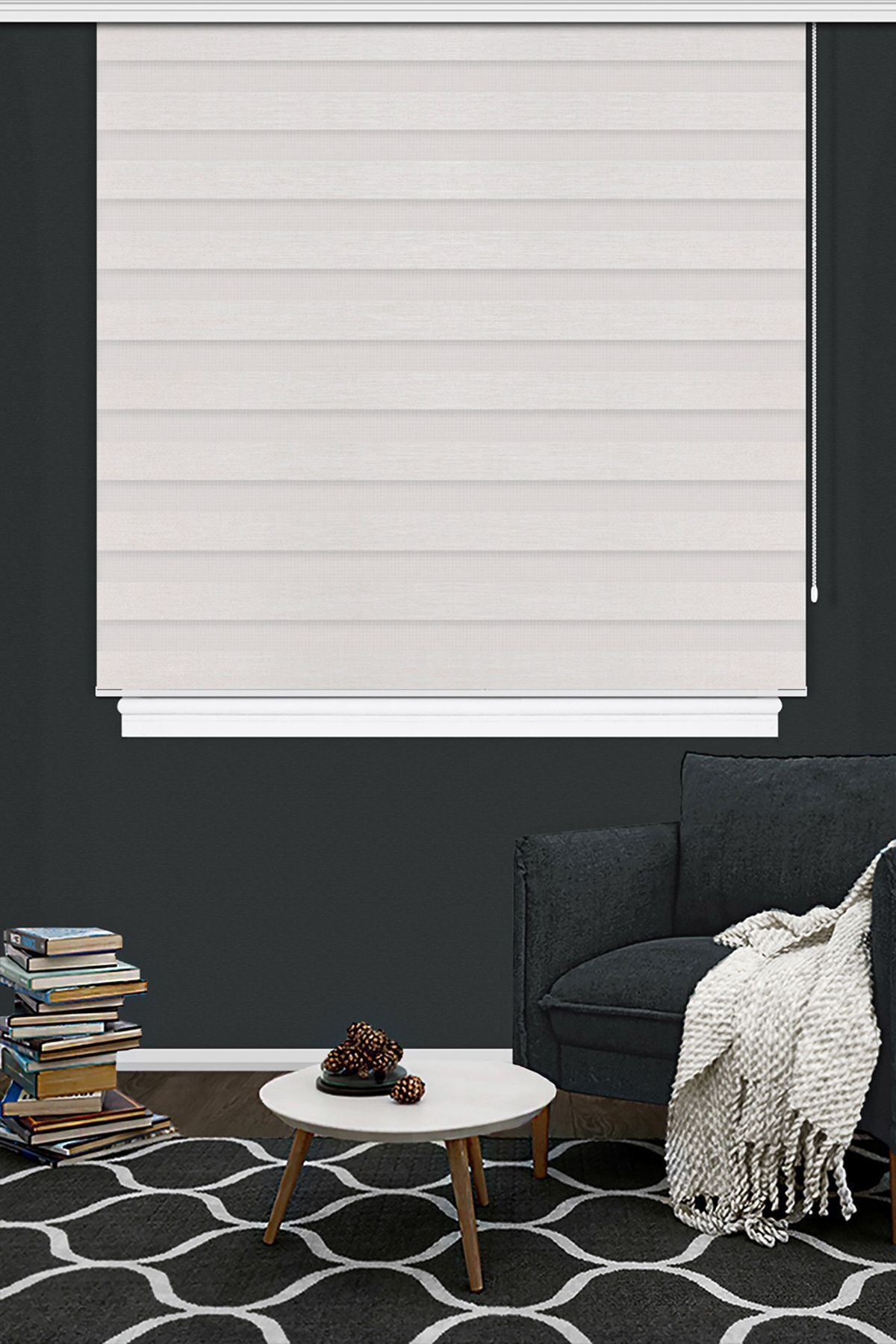 Kozastor Zebra Curtain Ecru 125e V01 Luxury Series 3