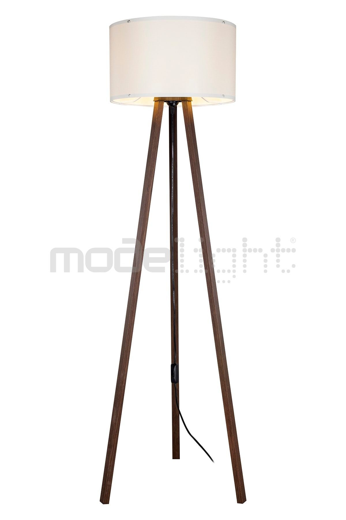 Modelight Rodi Floor Lamp Walnut Legs / Cylinder Cream Shade 2