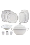 Karaca New Bone Tanya Platinum 60-Piece 12-Person Dinner Set Square 3