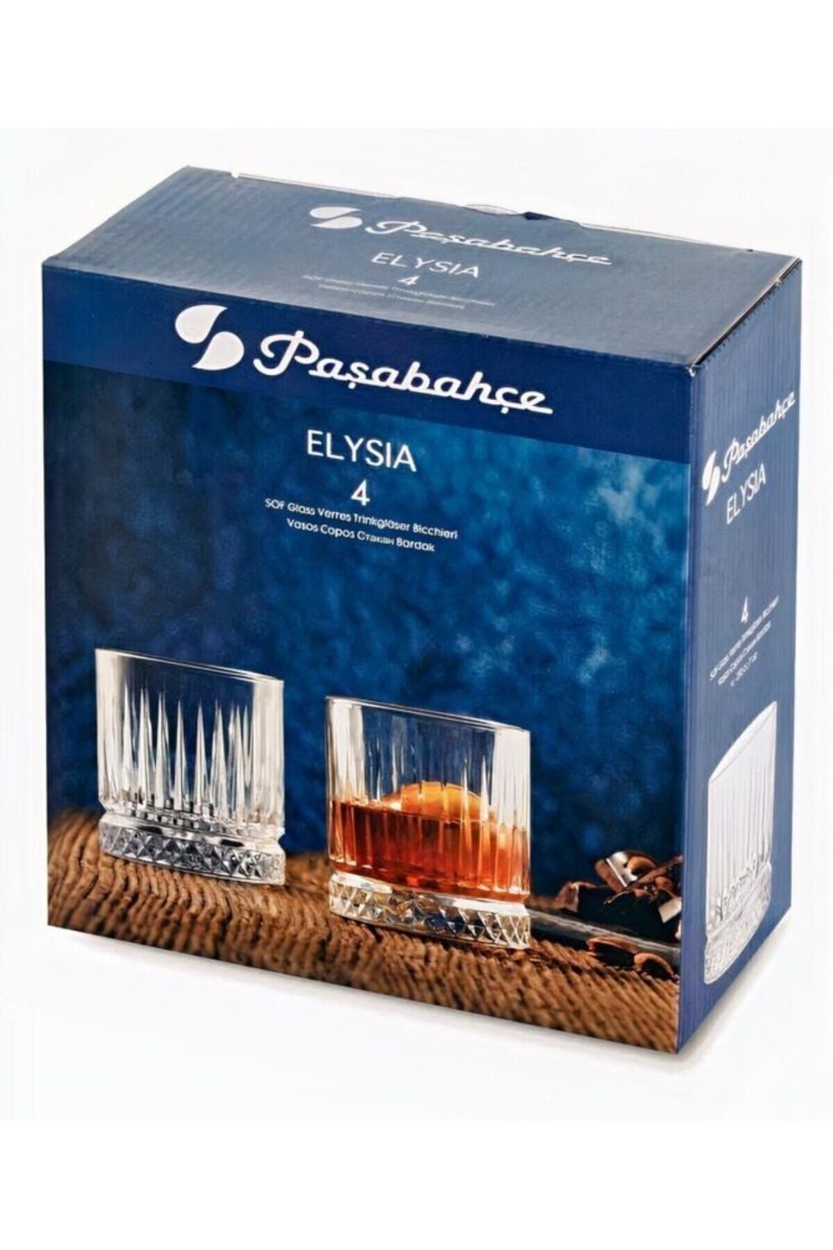 Paşabahçe Elysia 520004 Whiskey Glass Set of 4 355 ml Original Box 2