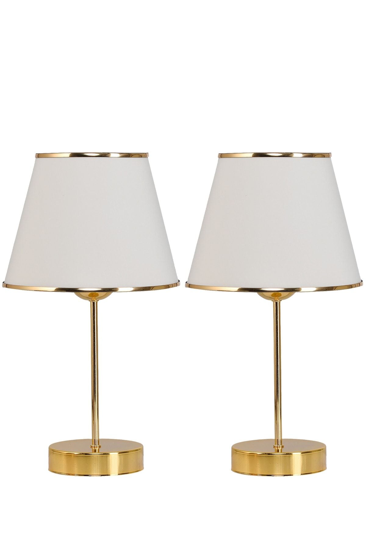 EvLight Mirza 2-Piece Metal Base Gold Table Lamp Cream 1