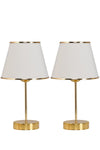 EvLight Mirza 2-Piece Metal Base Gold Table Lamp Cream 1