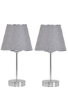 EvLight Mirza 2-Piece Metal Base Chrome Table Lamp Gray 1