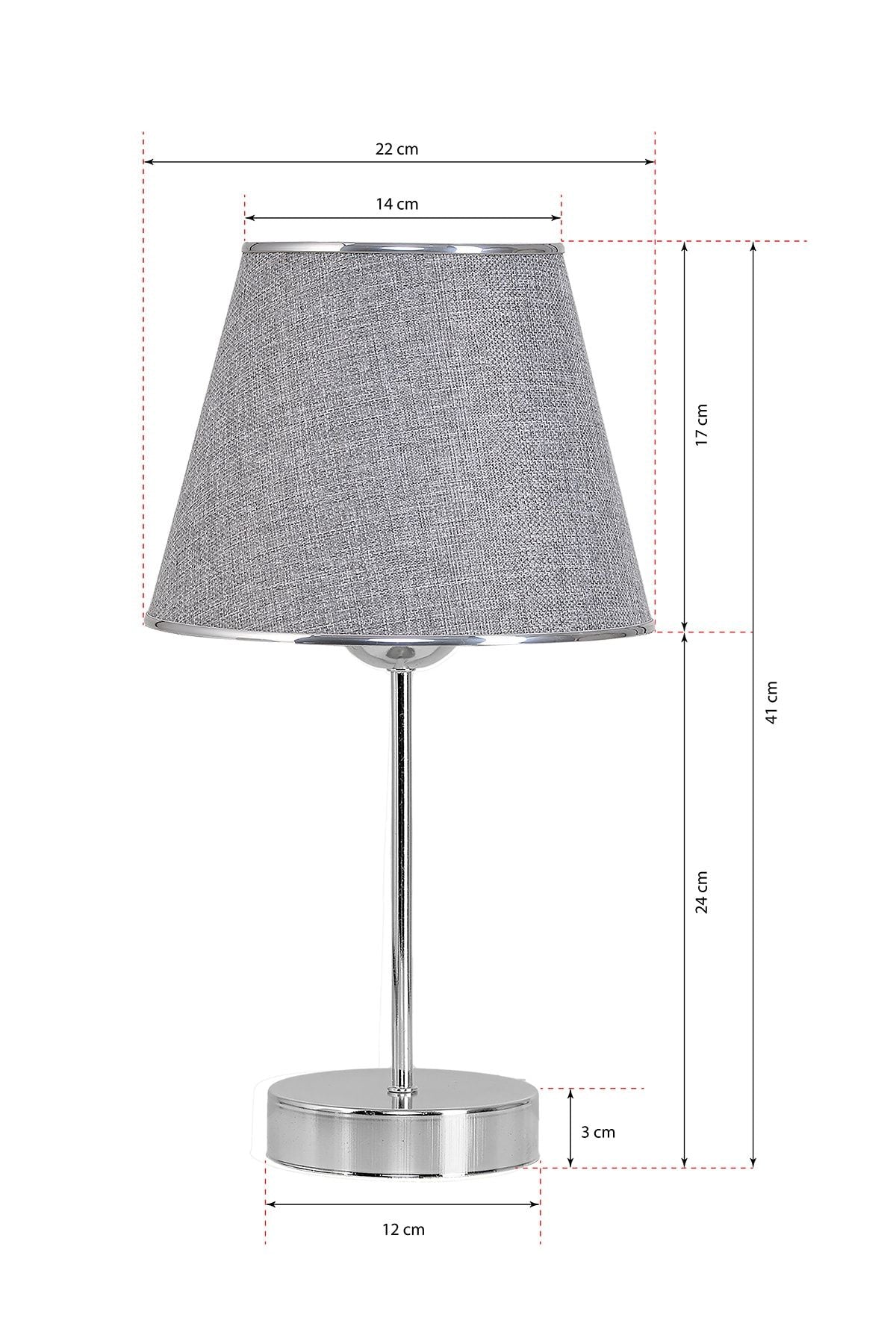 EvLight Mirza 2-Piece Metal Base Chrome Table Lamp Gray 2