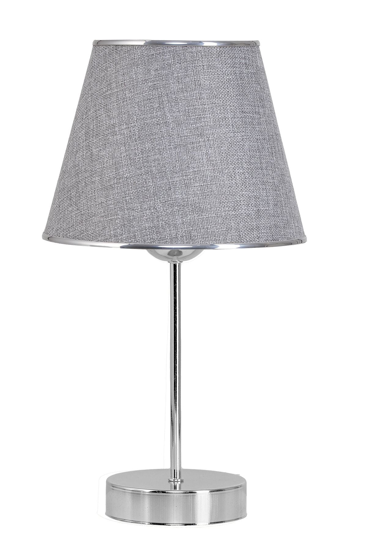 EvLight Mirza 2-Piece Metal Base Chrome Table Lamp Gray 4