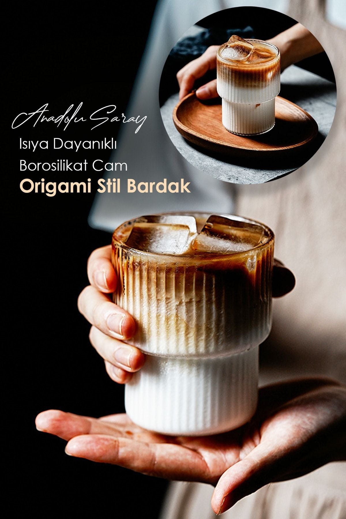 Anadolu Saray Çarşısı Heat Resistant Borosilicate Origami Style Glass | Coffee And Serving Glass | Borosilicate Glass 2