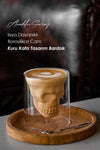 Anadolu Saray Çarşısı Heat-Resistant Borosilicate Skull Design Double-Walled Glass Coffee Presentation Mug 1