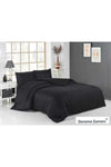 Deneme Zamanı Black Striped Satin Duvet Cover Set Double Size Without Elastic Sheet 2 Pillowcases 3